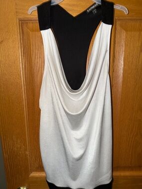Express Two-Tone Sleeveless Dress Top - Black & White